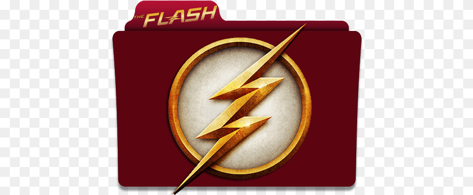 The Flash Folder By Matheussabag Flash Logo Red Background, Gold Free Png Download