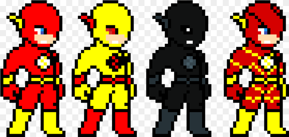 The Flash Reverse Flash Zoom And The Flash Sprite Pixel Art Character, Clothing, Costume, Person Free Transparent Png