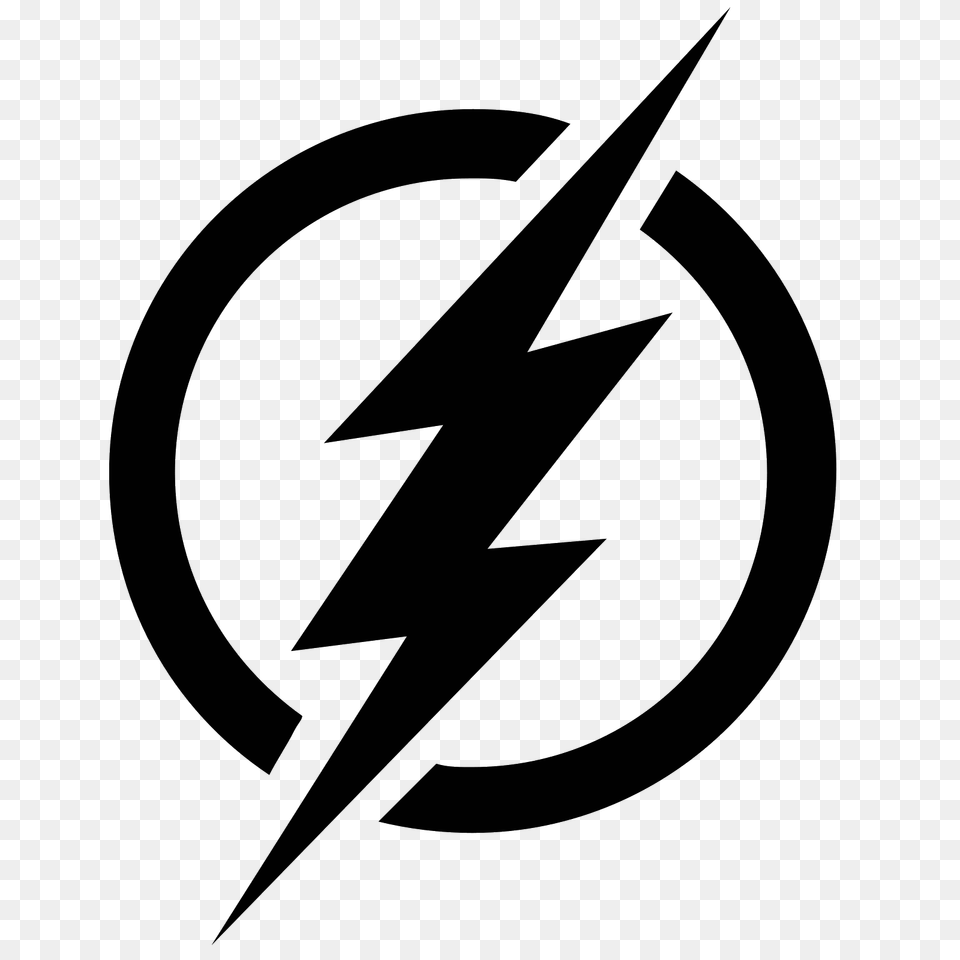 The Flash Sign Icon, Gray Free Transparent Png