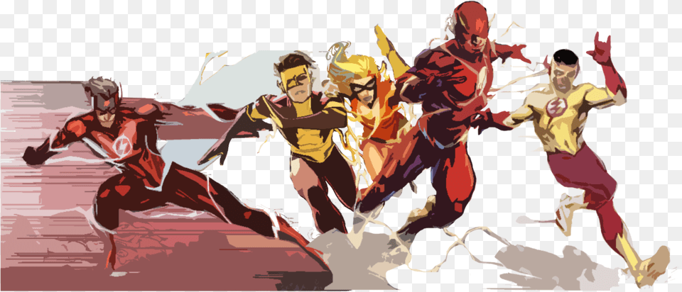 The Flashwally West I Impulsebart Allen Jessie Wally West And Bart Allen, Book, Comics, Publication, Person Free Png Download