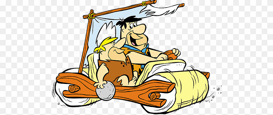 The Flintstones Fred And Barney In Car, Book, Publication, Comics, Art Png