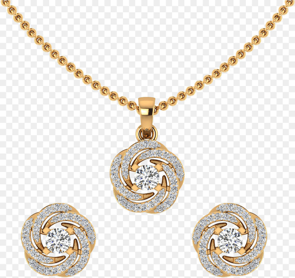 The Floral Whirl Diamond Pendant Set Real Diamond Pendant Set, Accessories, Gemstone, Jewelry, Necklace Free Png