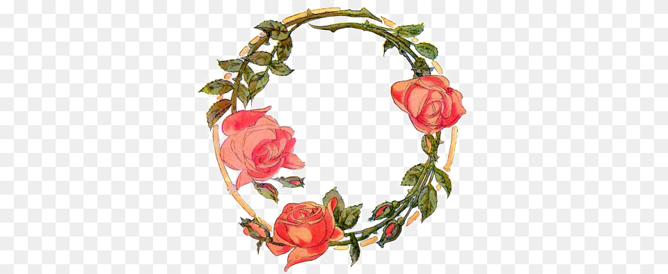 The Flower Crown From Etruscan History To Modern Trend Art Nouveau Roses Greeting Card, Plant, Rose, Pattern Free Png Download