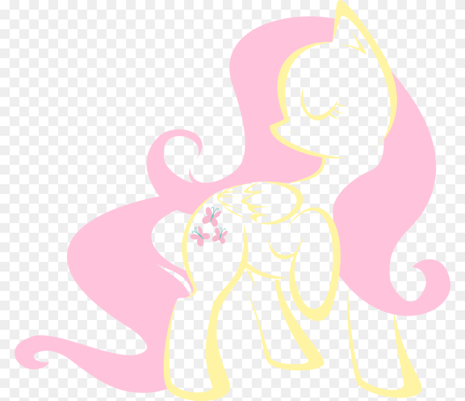 The Fluttershy Club Images Fluttershy Hd Wallpaper My Little Pony Contorno, Baby, Person, Art, Graphics Free Png Download