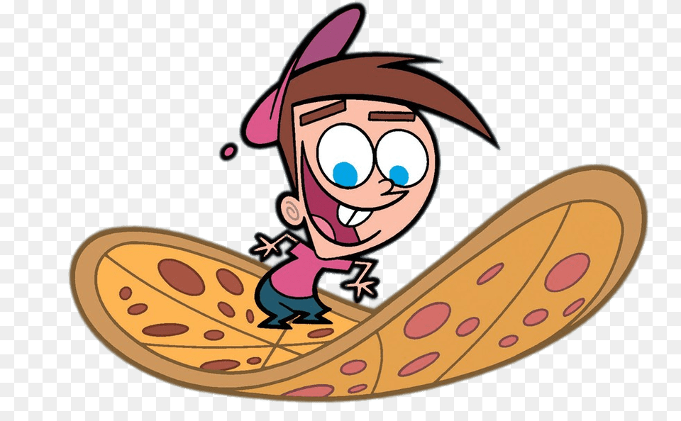 The Flying Oddparents Timmy Turner On A Flying Pizza, Cartoon, Face, Head, Person Png