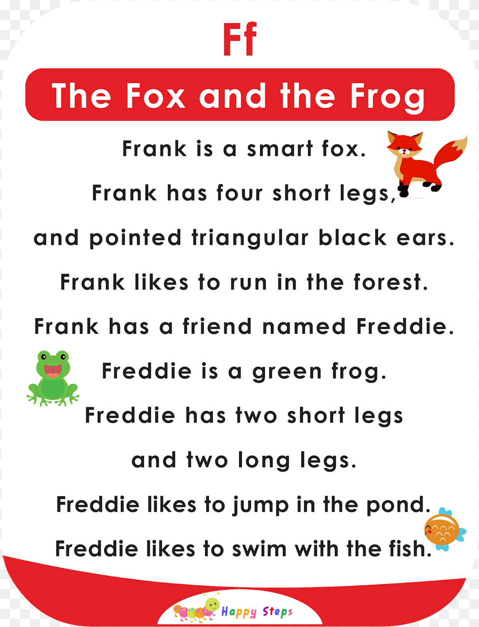 The Fox And The Frog Alphabet Stories Alphabet Stories, Text, Page Free Transparent Png