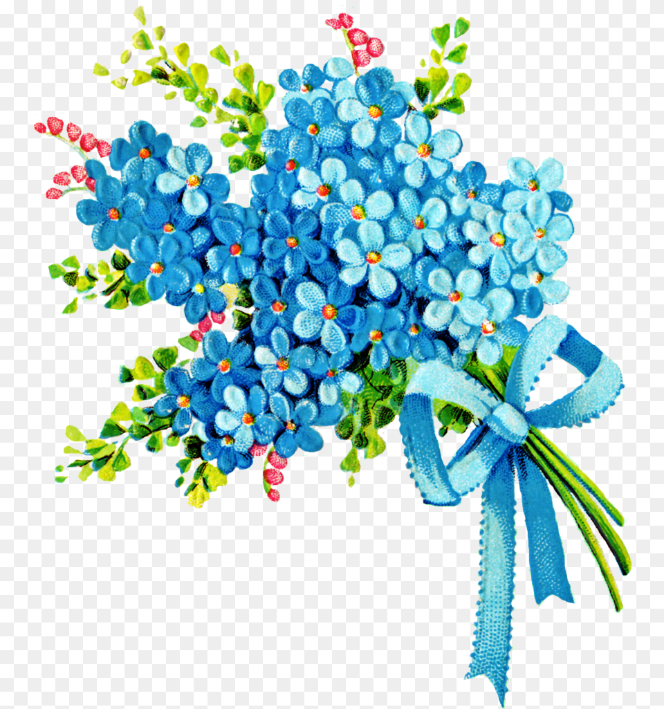 The Fresh Pastel Colors Harken Begining Of This Forget Blue Flower Bouquet, Flower Arrangement, Flower Bouquet, Plant, Art Png Image