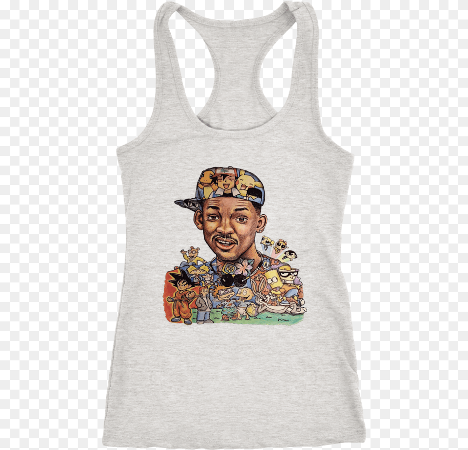 The Fresh Prince Of Bel Air Will Smith 90s Cartoon 90s Cartoon Fresh Prince, Tank Top, Clothing, Adult, Person Png Image