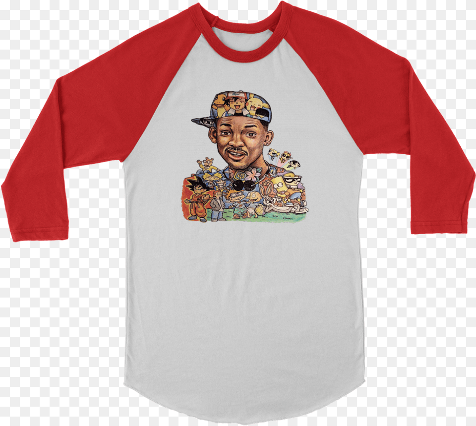 The Fresh Prince Of Bel Air Will Smith 90s Cartoon Tiger Army Tank Eater Raglan, T-shirt, Sleeve, Shirt, Long Sleeve Free Png