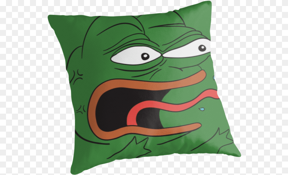 The Frog Reeeeeee Throw Pepe The Frog, Cushion, Home Decor, Pillow, Baby Png Image