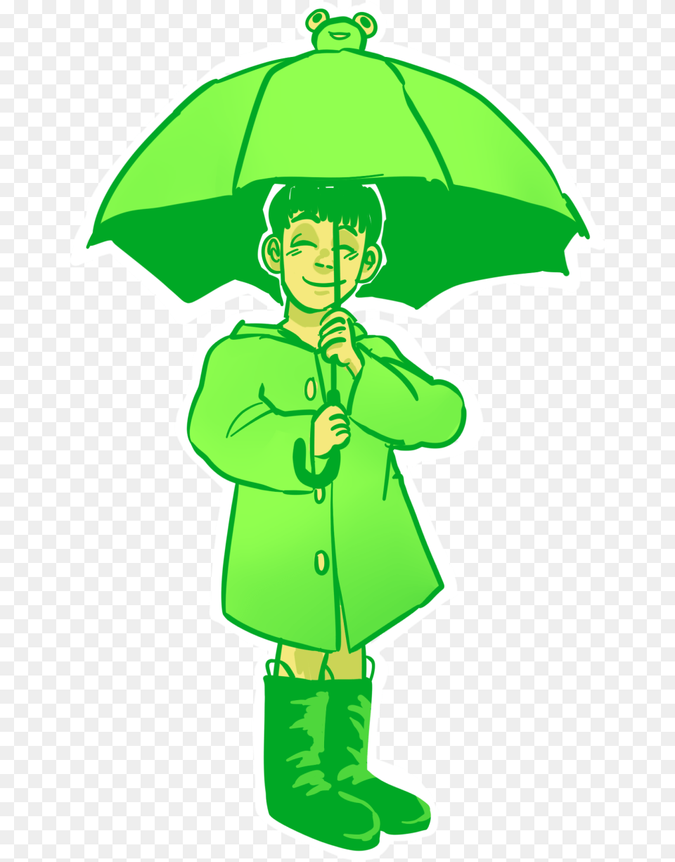 The Frog Umbrellaok So I Own A Frog Umbrella Mob Psycho Umbrella Frog, Clothing, Coat, Baby, Person Free Transparent Png