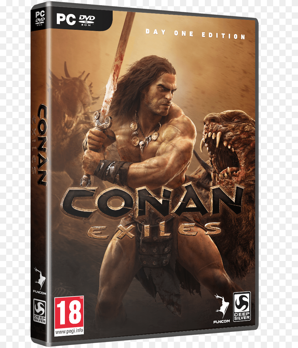 The Full Journey Through Conan Exiles Cover, Book, Publication, Adult, Male Png Image