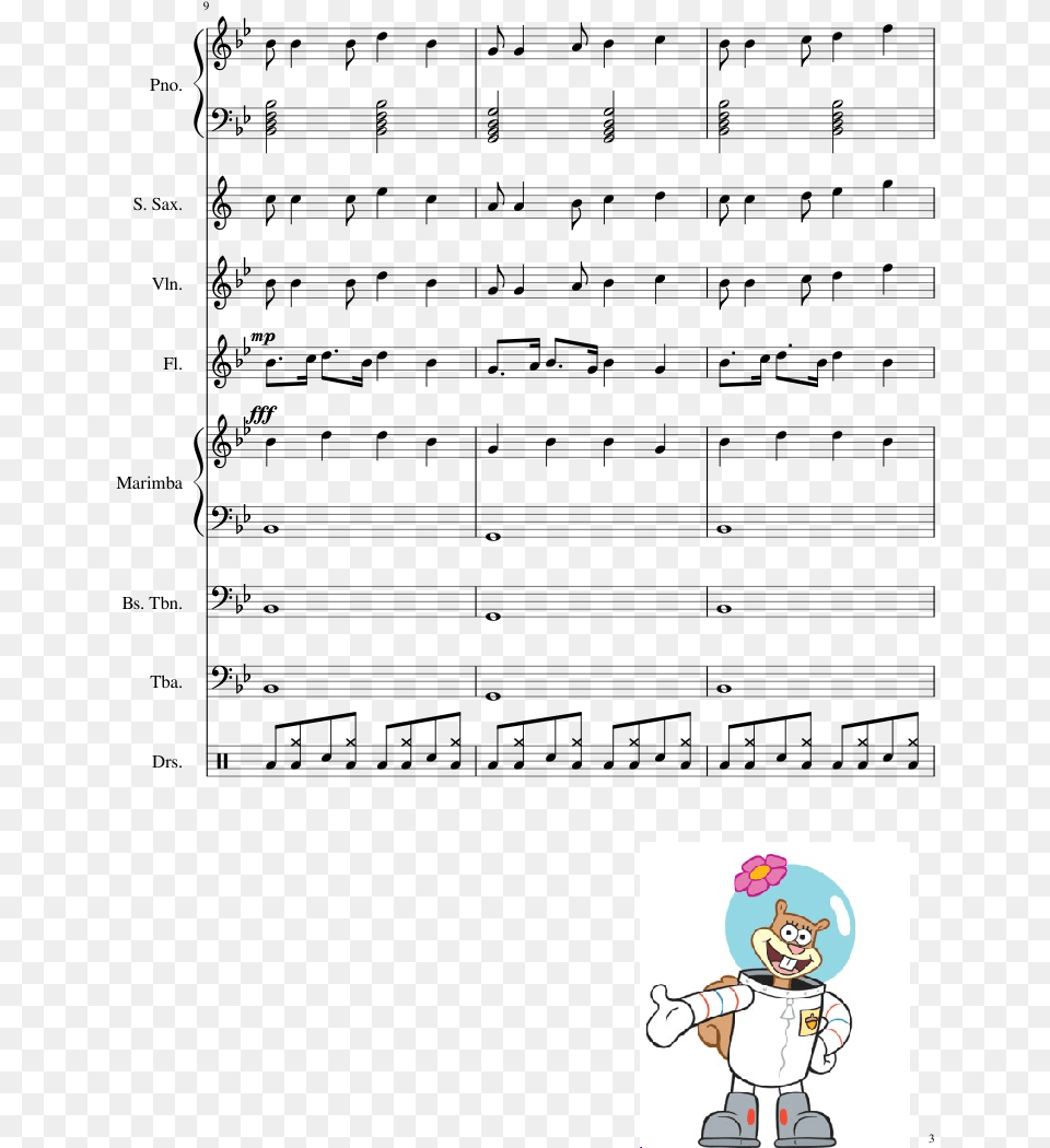 The Fun Song Sheet Music 3 Of 7 Pages Spongebob Fun Song Flute, Book, Comics, Publication, Baby Png