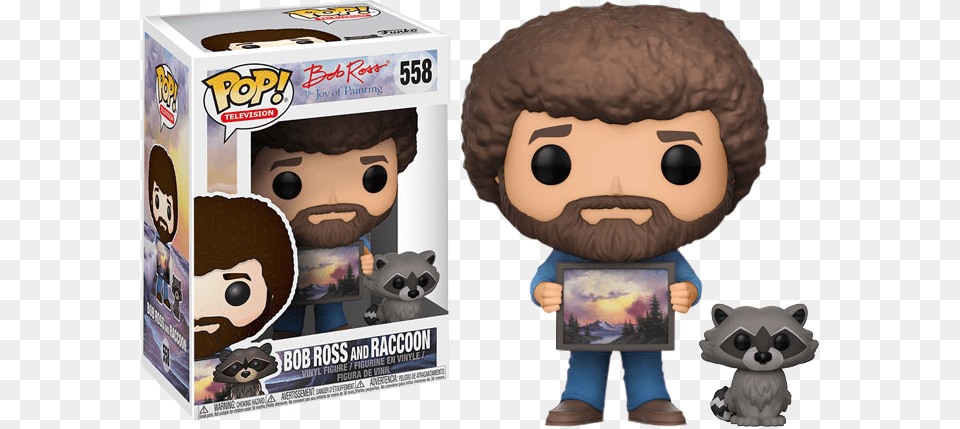 The Funko Pop Bob Ross Raccoon, Plush, Toy, Baby, Person Png