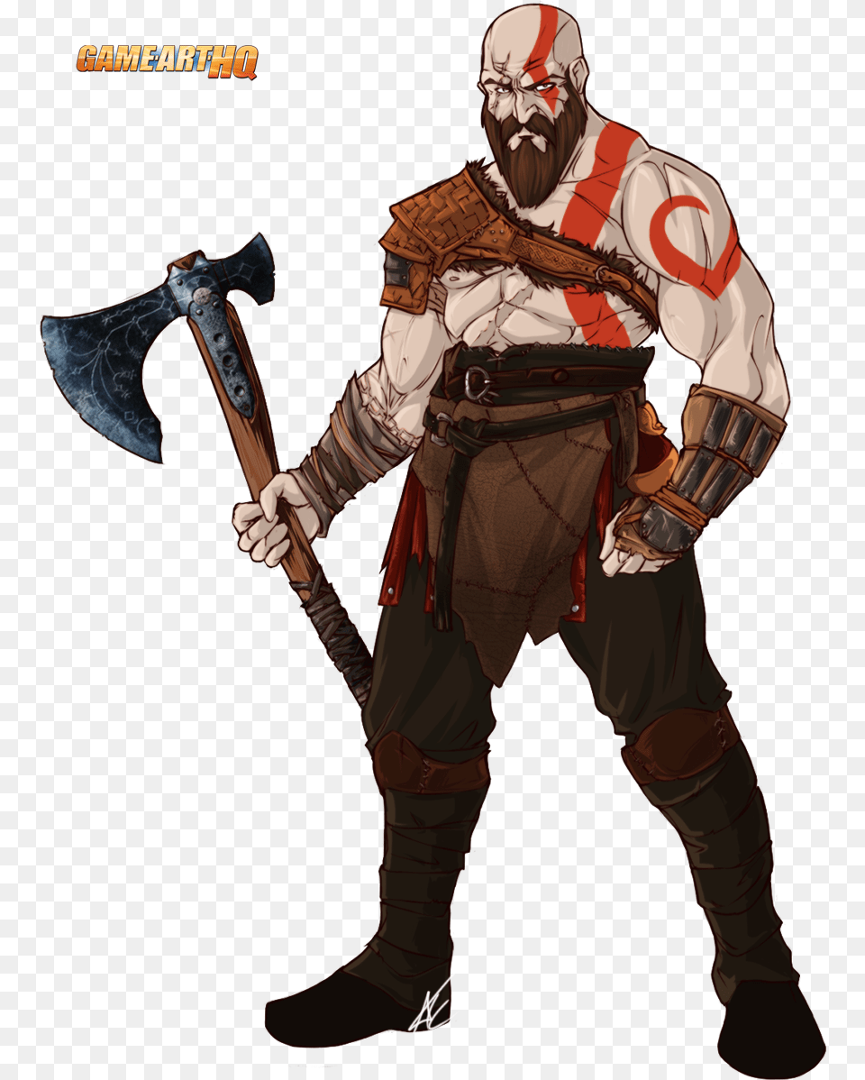 The Ga Hq Vg Character Art Collaboration Kratos Transparent, Adult, Person, Man, Male Free Png Download