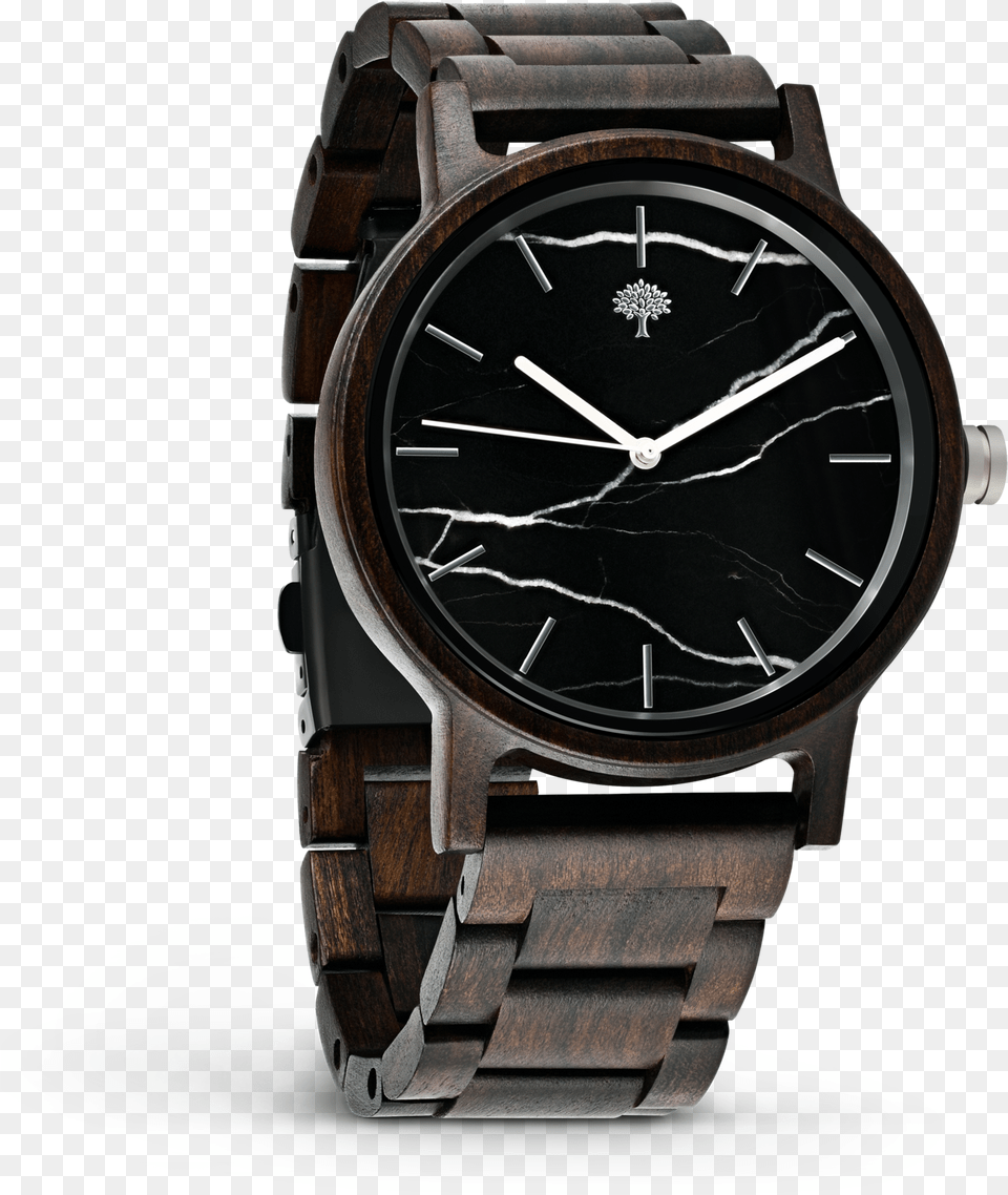 The Gaston Wood Watch Black Marble 44mmclass Lazyload Analog Watch, Arm, Body Part, Person, Wristwatch Png Image