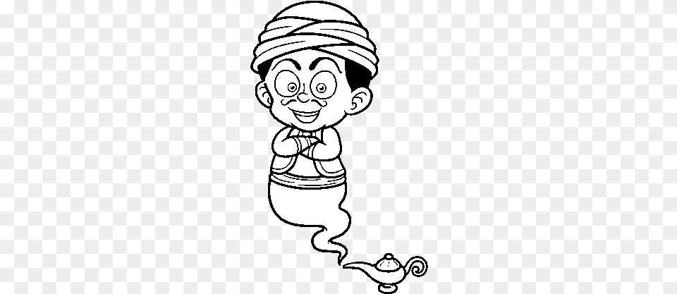The Genius Of The Magic Lamp Coloring, Cutlery, Baby, Person, Face Free Png Download