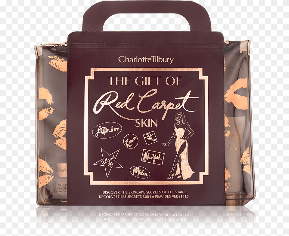 The Gift Of Red Carpet Skin Travel Kit Open Bag Charlotte Tilbury Gift Of Red Carpet Skin, Adult, Bride, Female, Person Png Image