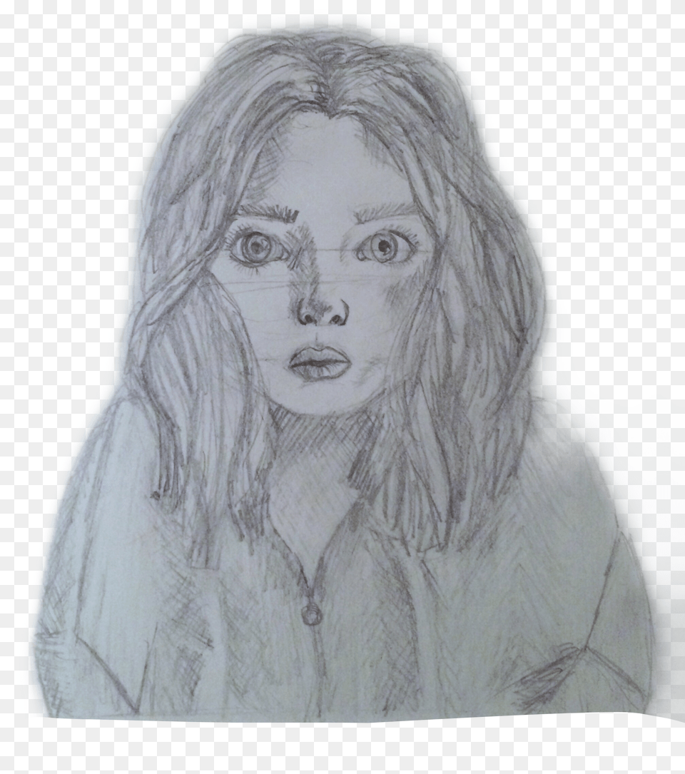 The Girl With The Messy Hair Sketch Png