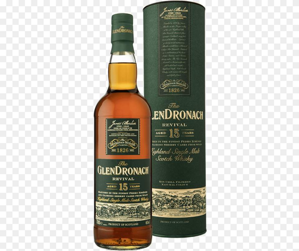 The Glendronach Revival 15 Yr Old Single Malt Highland Glendronach 15 Revival 2018, Alcohol, Beverage, Book, Liquor Free Png