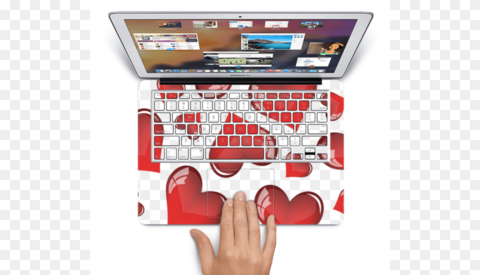 The Glossy Red 3d Love Hearts Skin Set For The Apple Sunky Macbook Pro 15 Inch Case With Retina Display, Computer, Computer Hardware, Computer Keyboard, Electronics Free Png