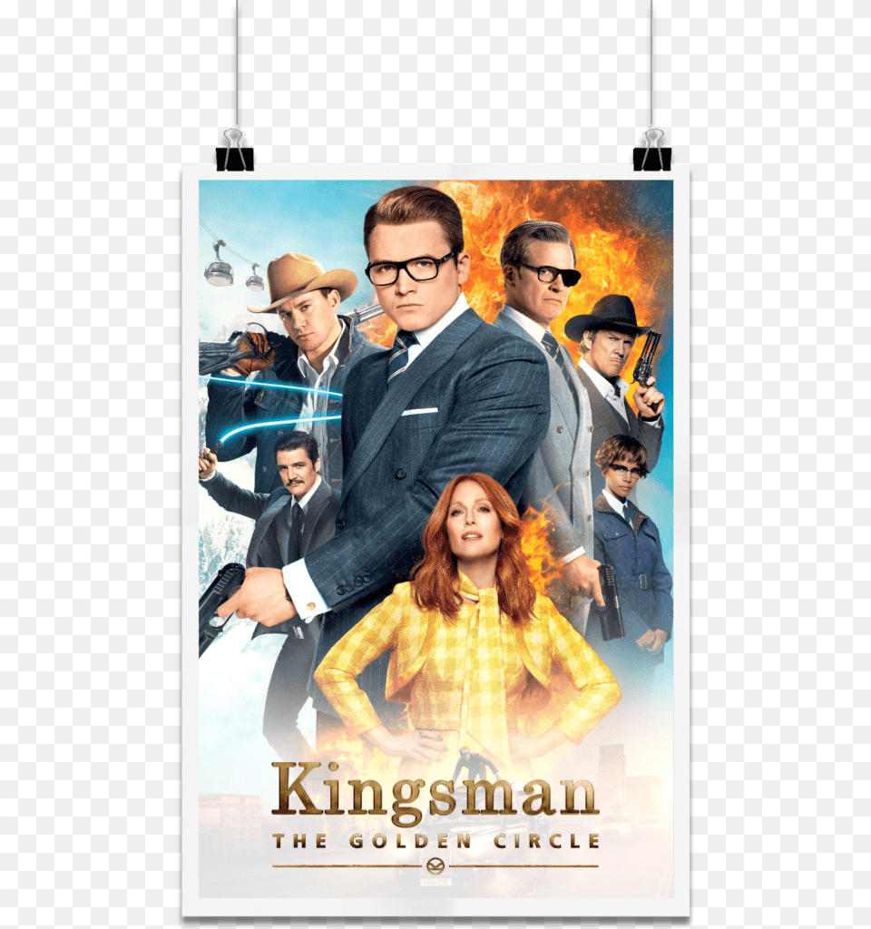The Golden Circle Is A 2017 Actionadventure Film Directed Kingsman Golden Circle Showtimes, Clothing, Advertisement, Poster, Coat Free Png Download