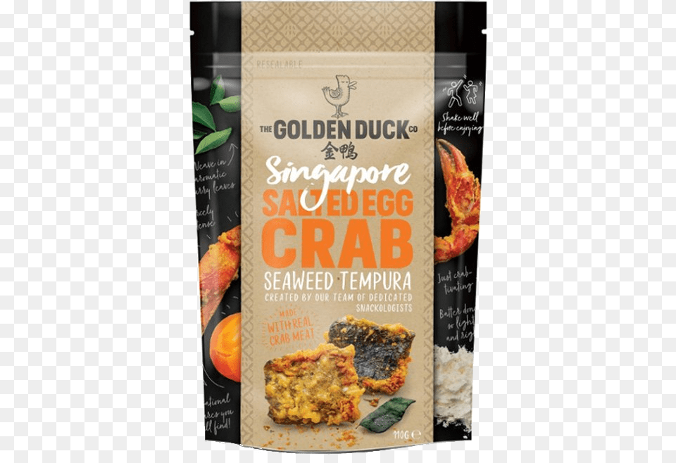 The Golden Duck Salted Egg Crab Seaweed Tempura Golden Duck Chilli Crab, Advertisement, Poster, Food Png