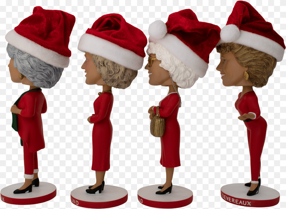The Golden Girls Polystone Bobbleheads Christmas Edition Set Christmas Elf, Hat, Clothing, Person, Male Png