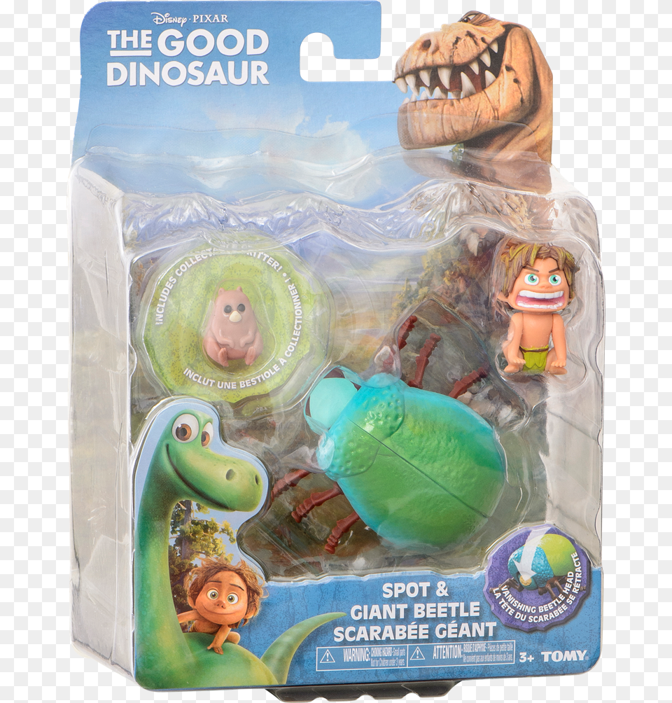 The Good Dinosaur Basic Figure Spot Ampamp Tomy Disney The Good Dinosaur Spot Amp Giant Beetle, Doll, Toy, Face, Head Free Png