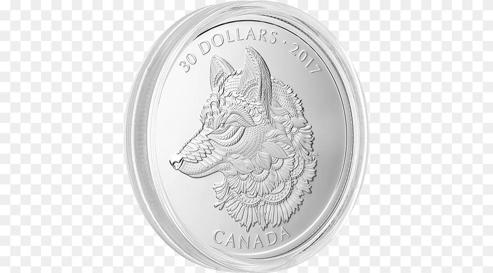 The Great Grey Wolf, Silver, Plate, Coin, Money Png Image