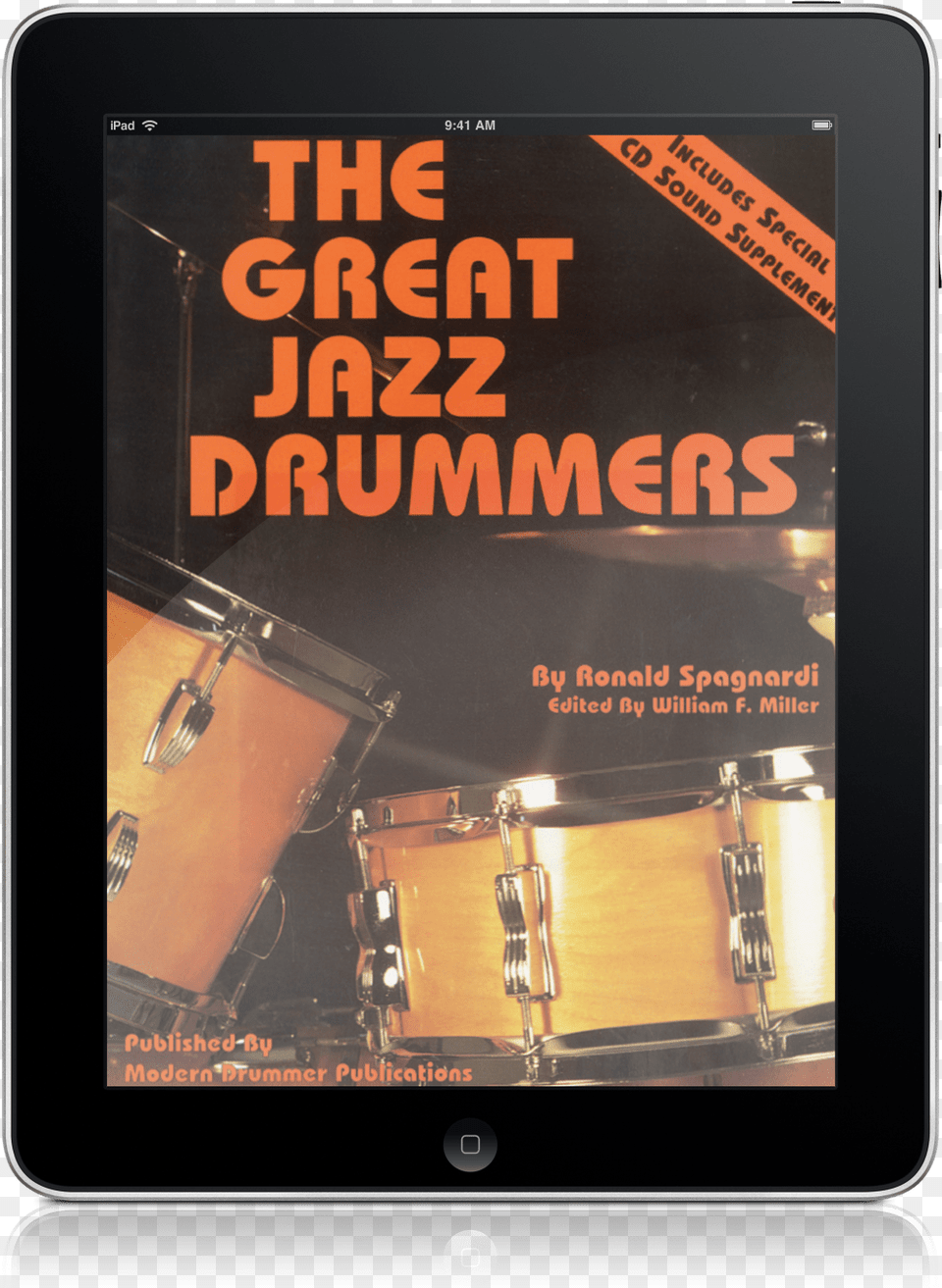The Great Jazz Drummer S Digital Book Tablet Computer, Electronics, Tablet Computer, Musical Instrument, Drum Png Image