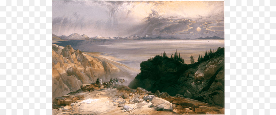 The Great Salt Lake Of Utah Thomas Moran, Wilderness, Scenery, Nature, Outdoors Free Png Download