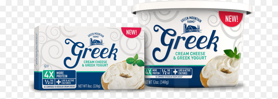 The Greek Mountain Farms Greek Cream Cheese Amp Greek Green Mountain Farms Cream Cheese Amp Greek Yogurt, Dessert, Food, Whipped Cream Free Transparent Png