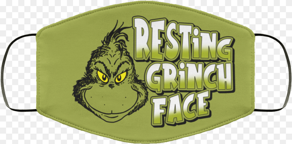 The Grinch Face Mask Resting Washable Reusable Happy, Accessories, Buckle, Bag, Handbag Png Image