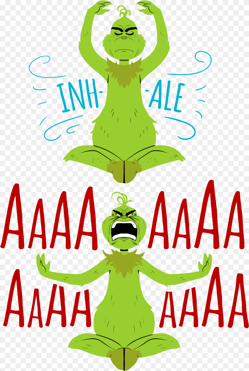 The Grinch Is Releasing Some Anxiety With Some Yogayou El Grinch Haciendo Yoga, Person, Face, Head, Logo Png