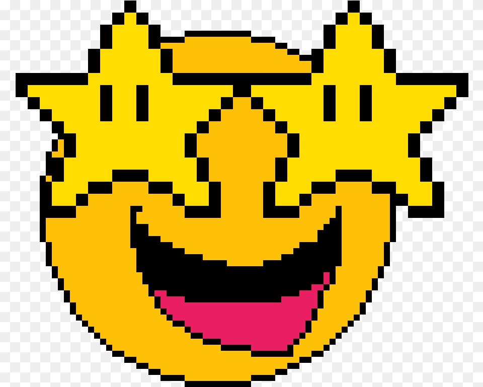 The Grinning Star Emoji Star Pixel Art Free Png Download