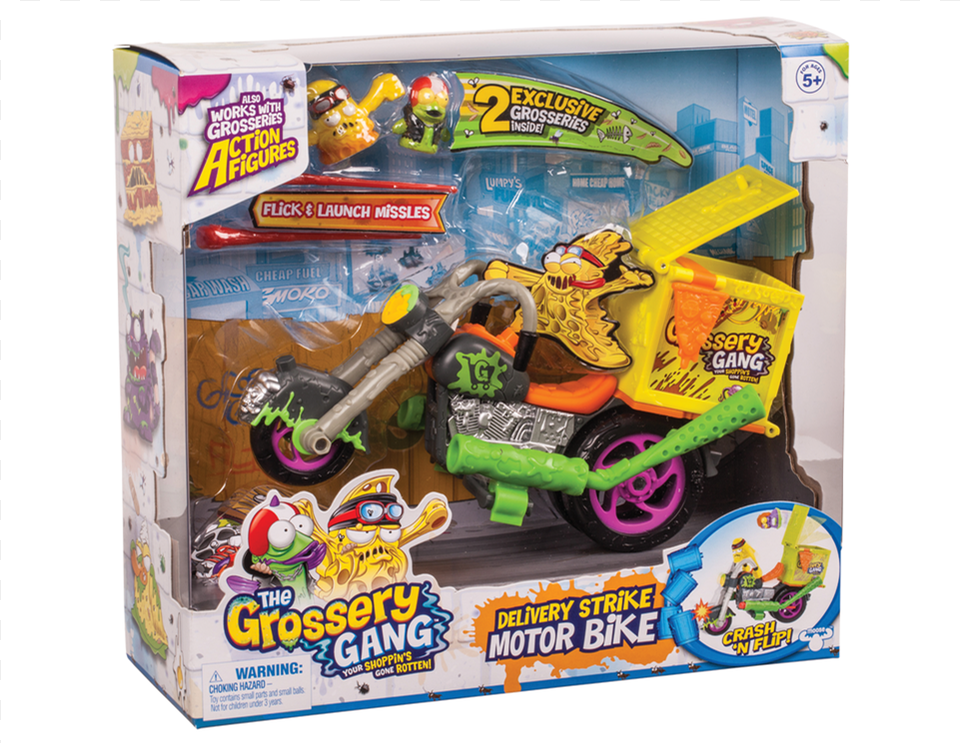 The Grossery Gang Delivery Strike Motorbike, Food, Sweets, Machine, Wheel Png Image