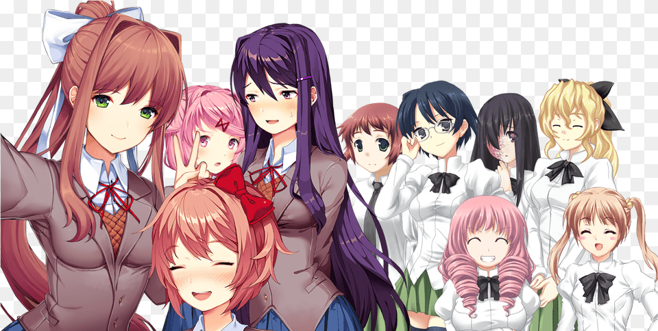 The Group Selfie With Transparent Background As Requested By Katawa Shoujo, Publication, Book, Comics, Adult Png Image