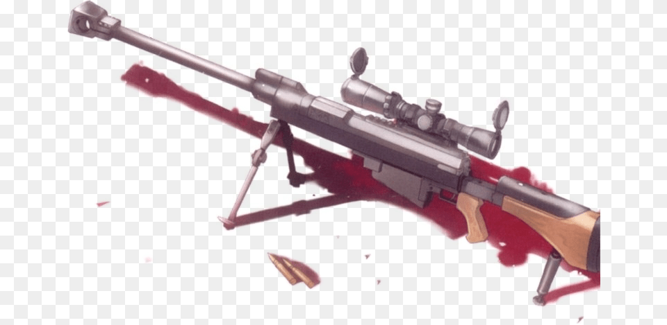 The Gun In The Anime Ggo Sinon Sniper Rifle, Firearm, Machine Gun, Weapon Free Png