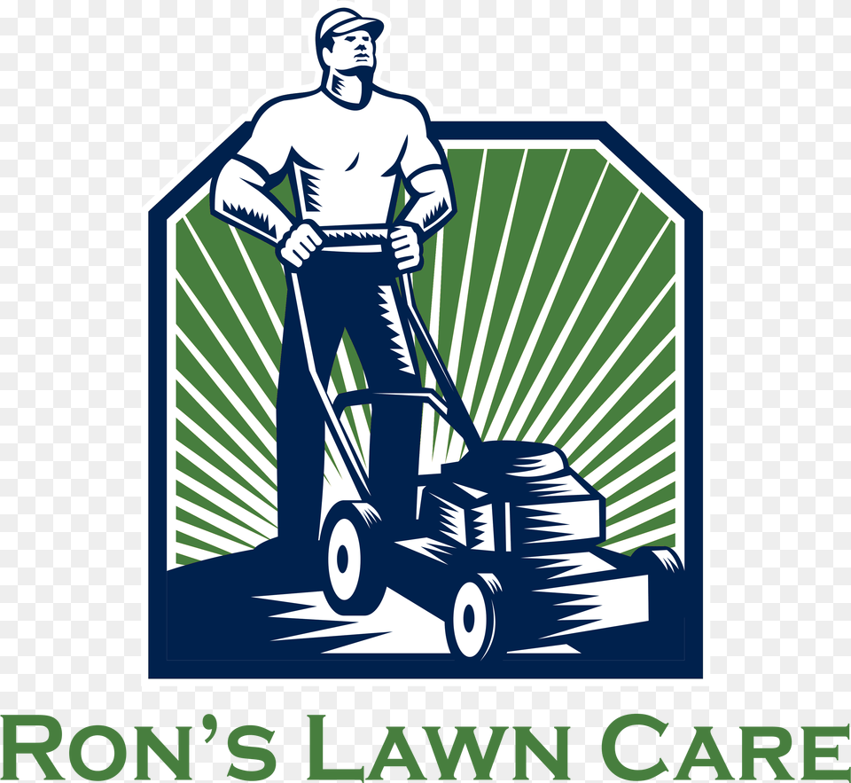 The Hallmarks Of Ron39s Lawn Care Gardener Mowing Lawn Mower Retro Throw Blanket, Plant, Grass, Device, Tool Free Png Download
