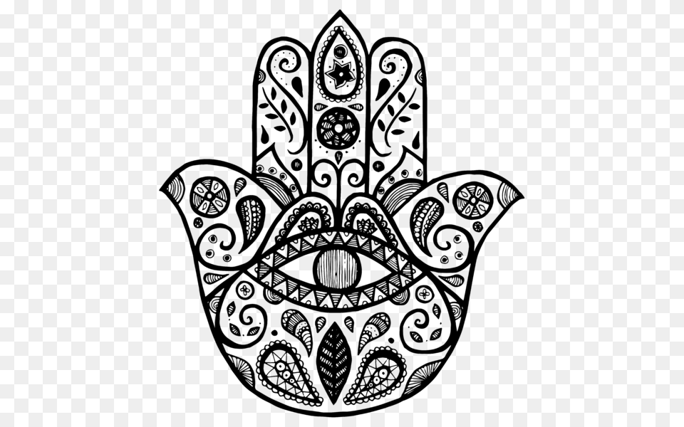 The Hamsa Hand Round Beach Towel For Sale, Gray Free Png Download