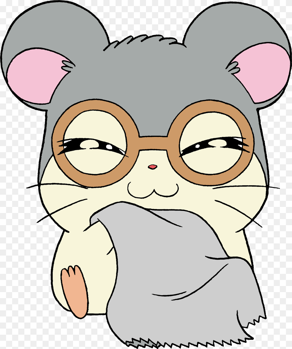 The Hamtaro Wiki Hamster Cartoon With Glasses, Accessories, Baby, Person, Face Png Image