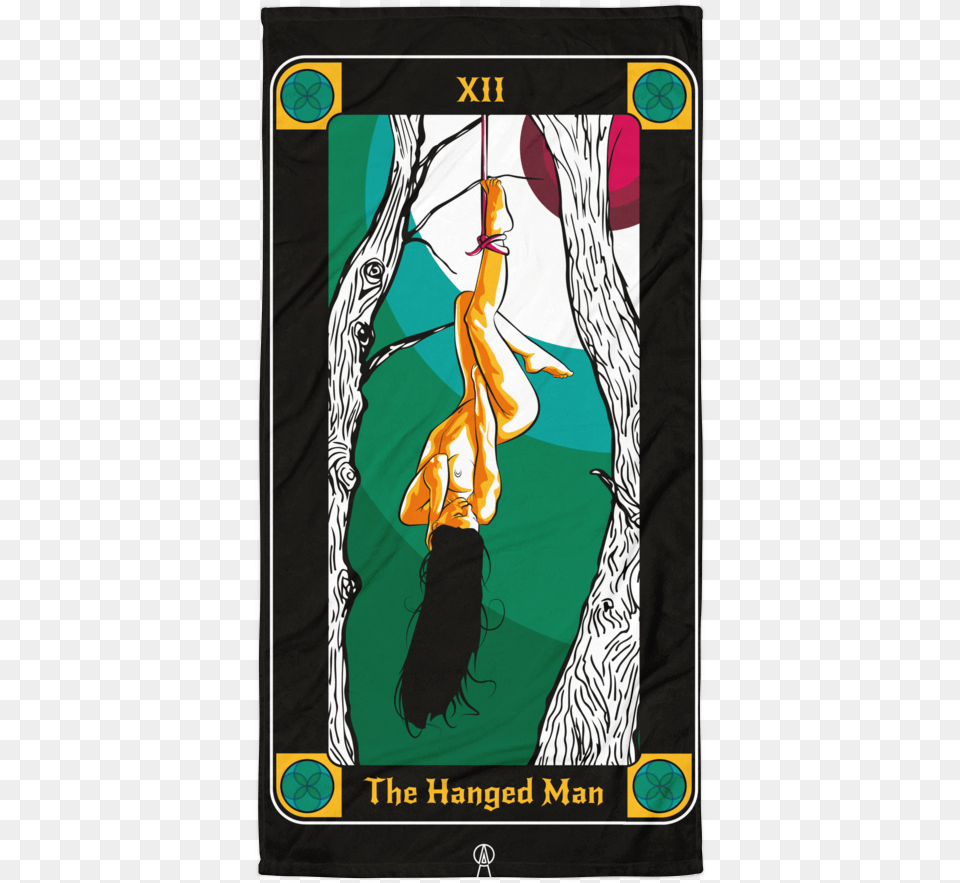 The Hanged Man Beach Towel Tarot Cards Cartoon, Adult, Female, Person, Woman Free Png