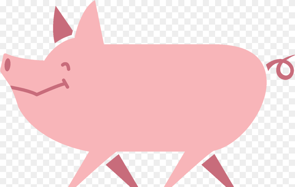 The Happy Pig Cartoon, Animal, Mammal, Hog, Fish Png