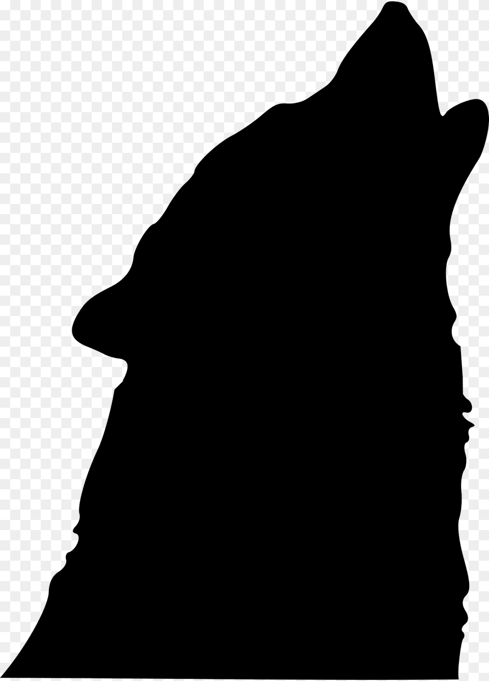 The Head Of A Wolf Howling Silhouette, Adult, Animal, Female, Mammal Png