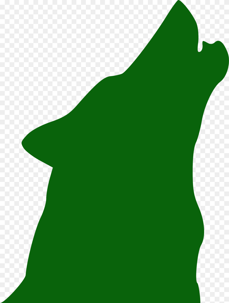 The Head Of A Wolf Howling Silhouette, Green, Leaf, Plant, Animal Png Image