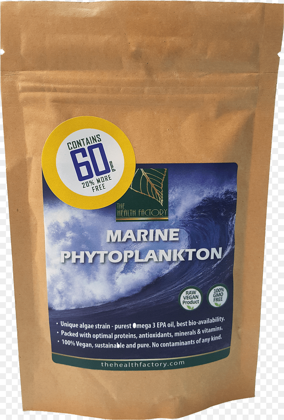 The Health Factory Marine Phytoplankton 60gr Paper Bag, Powder, Food Free Transparent Png