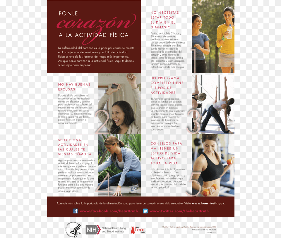 The Heart Truth Put Your Heart Into Getting Active Brochure Protect Your Heart, Advertisement, Poster, Adult, Teen Png Image