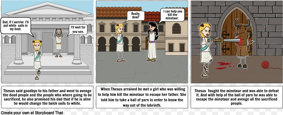 The Hero And Minotaur Storyboard By For Adult, Book, Comics, Publication, Person Free Png