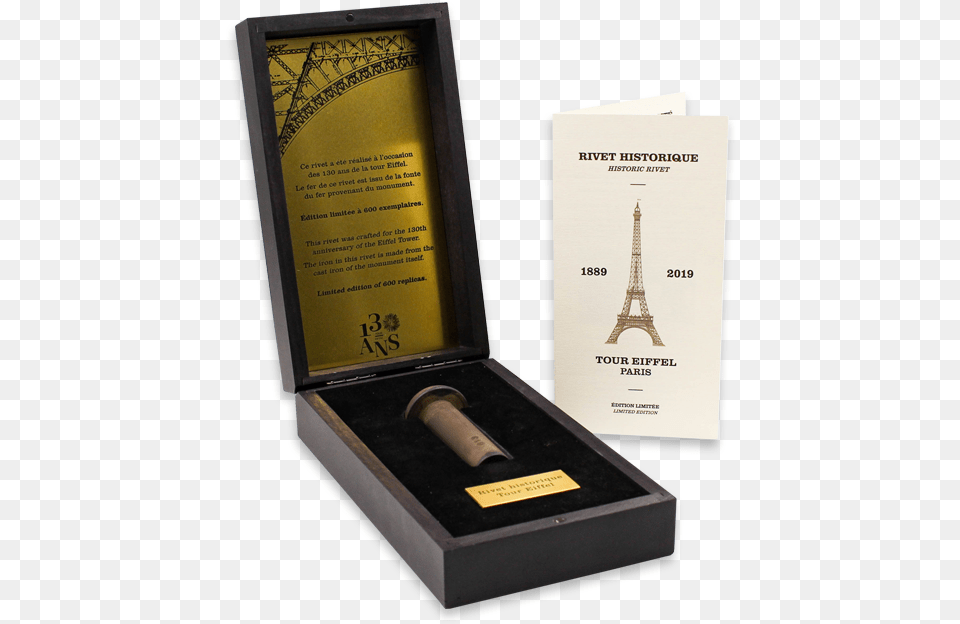 The Historic Rivet Of Eiffel Tower Box, Weapon, Business Card, Paper, Text Free Png